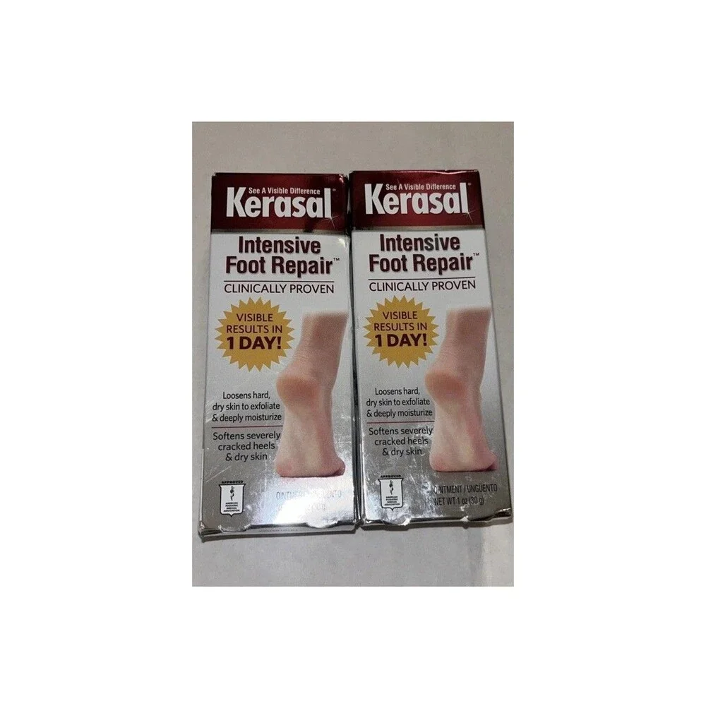(2) Kerasal Intensive Foot Repair 1 Oz Each Ointment - Cracked Heels Free Ship!